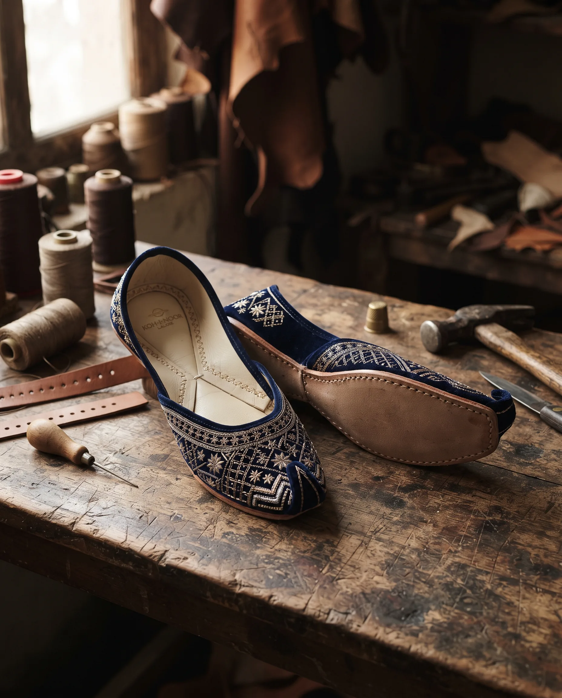 Traditional Khussa Footwear Artisan Campaign — our own render of this exact prompt