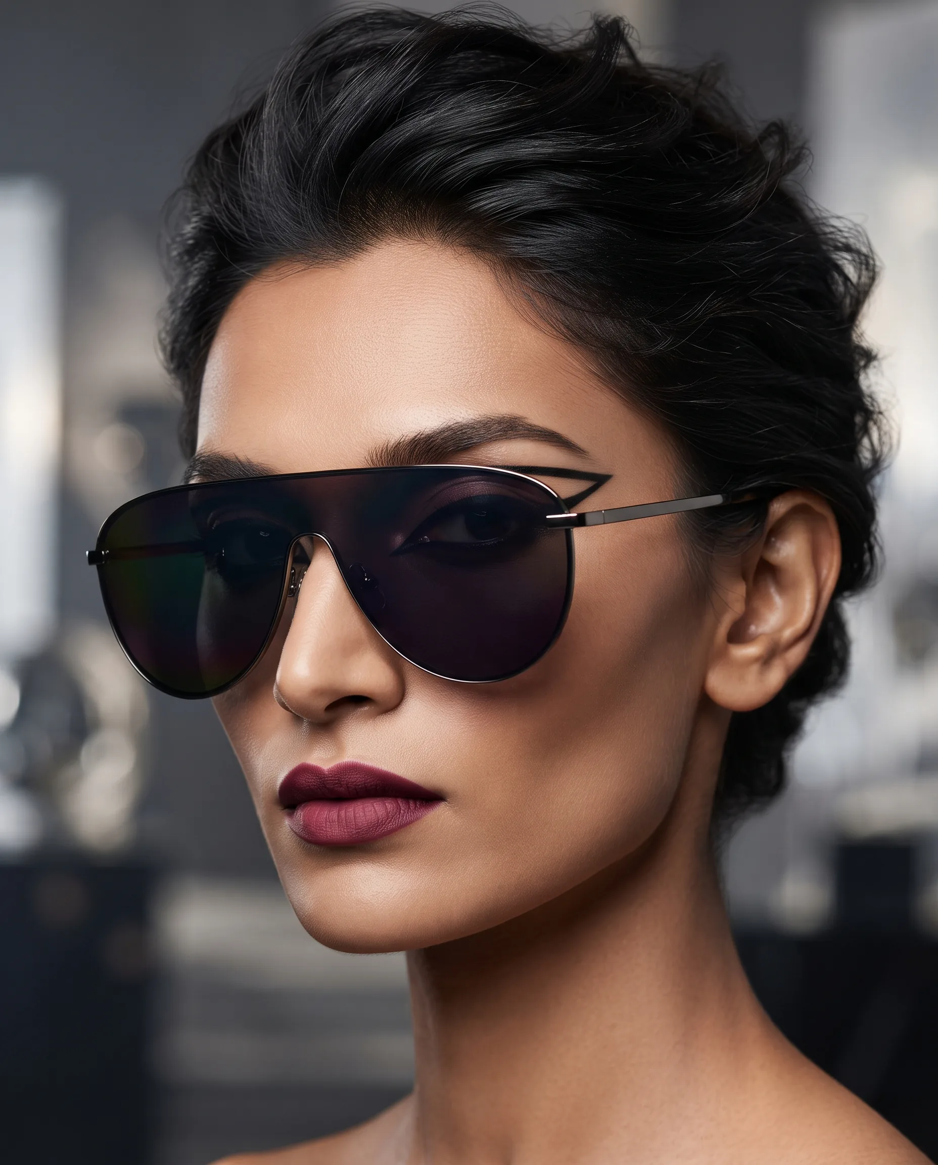 Sunglasses Portrait Fashion Week Close-Up Editorial — our own render of this exact prompt