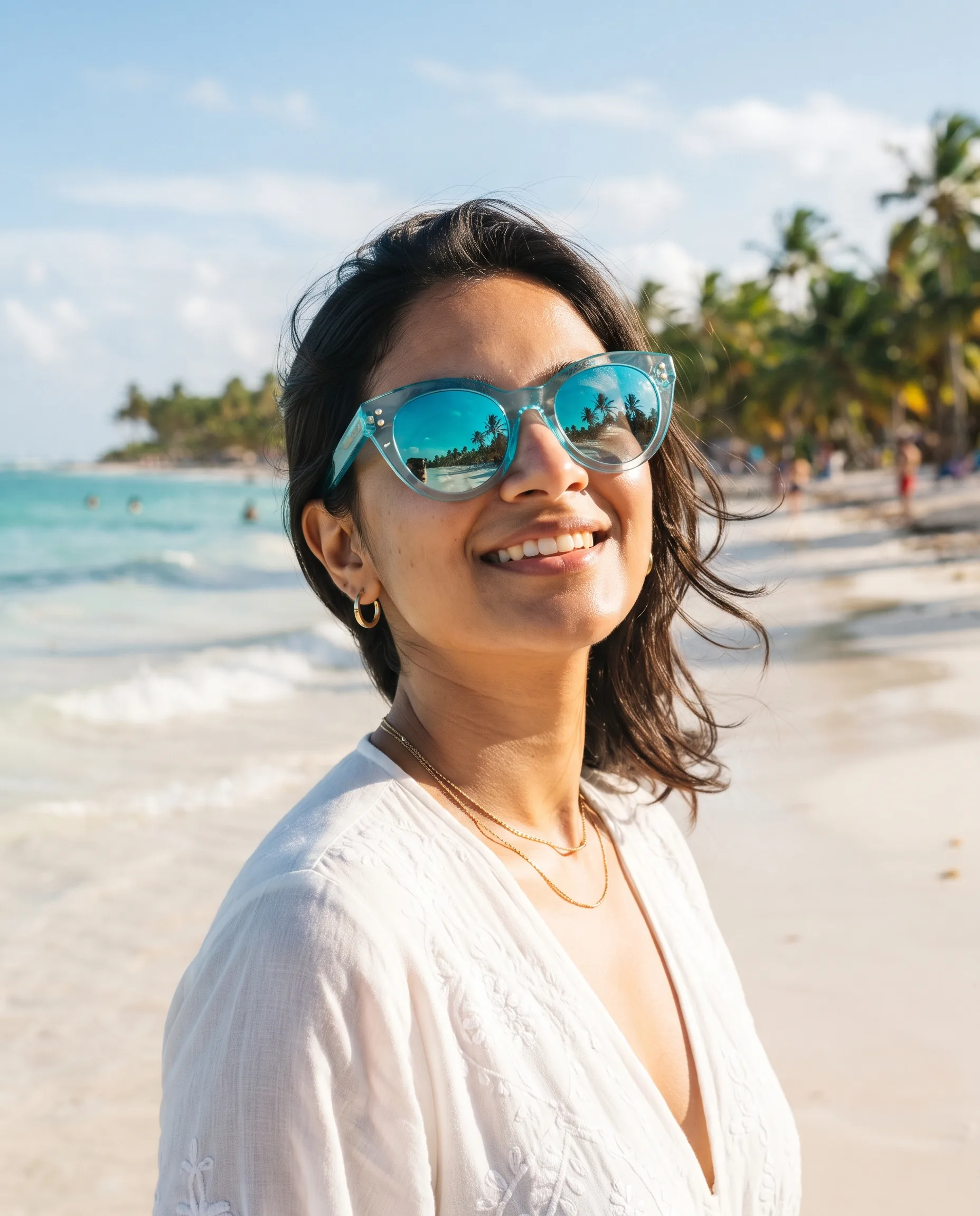 Sunglasses Beach Vacation Lifestyle Photography — our own render of this exact prompt