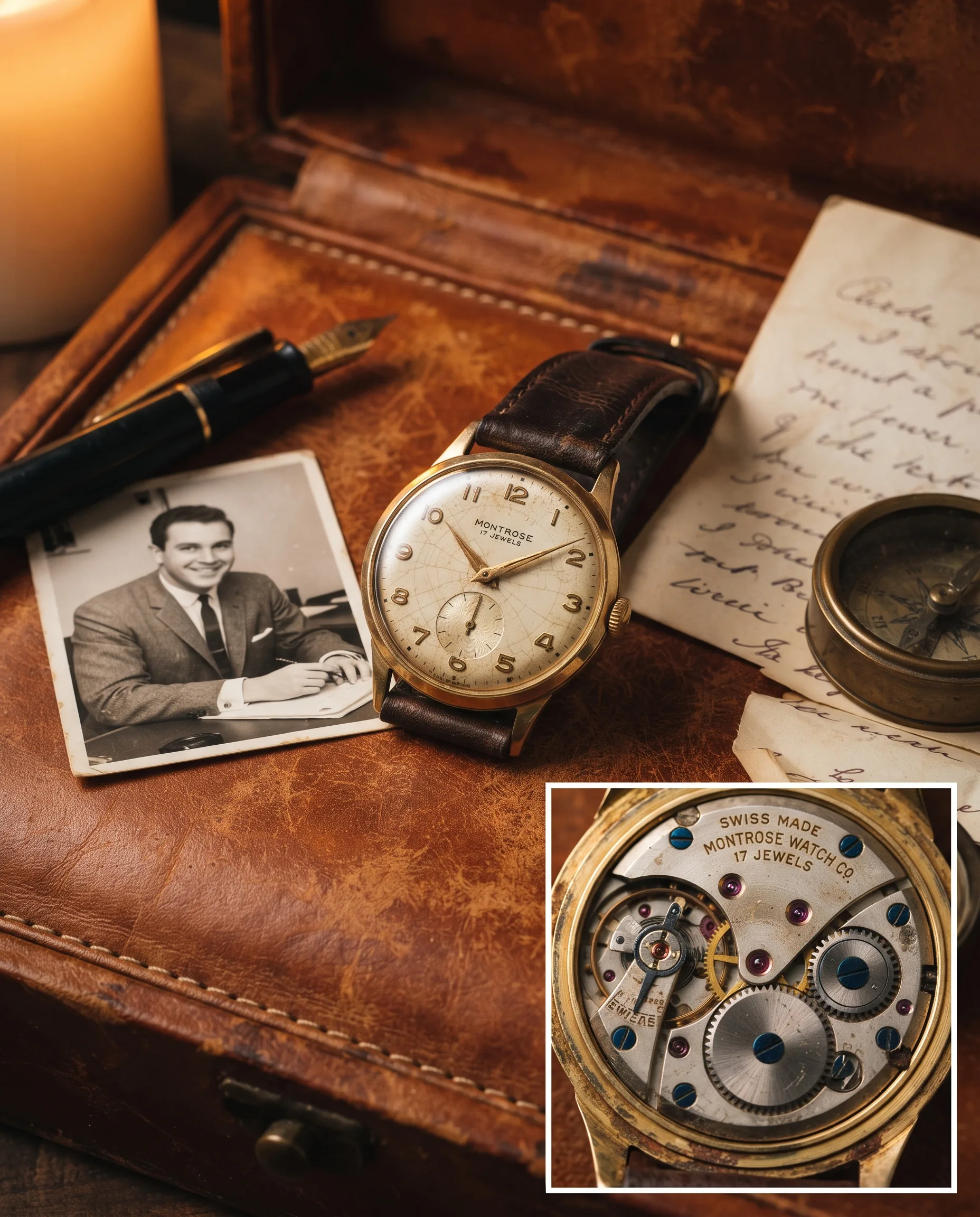Vintage Watch Heritage Brand Editorial — our own render of this exact prompt