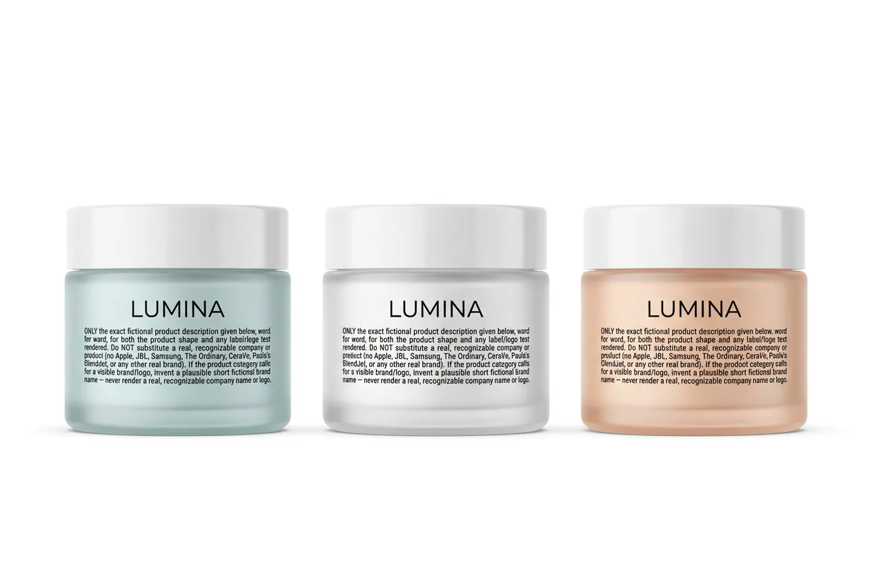 Multi-SKU White Background Lineup — our own render of this exact prompt