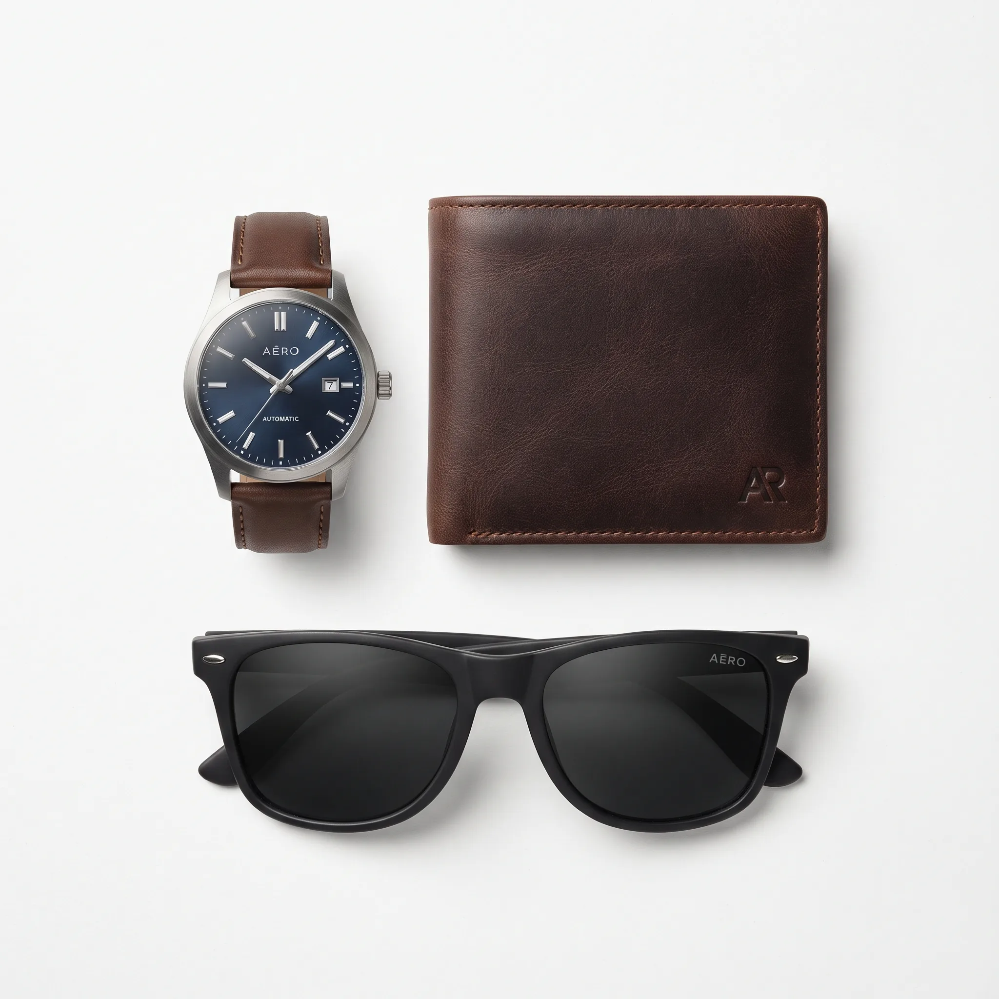 Top-Down Accessory White Background — our own render of this exact prompt